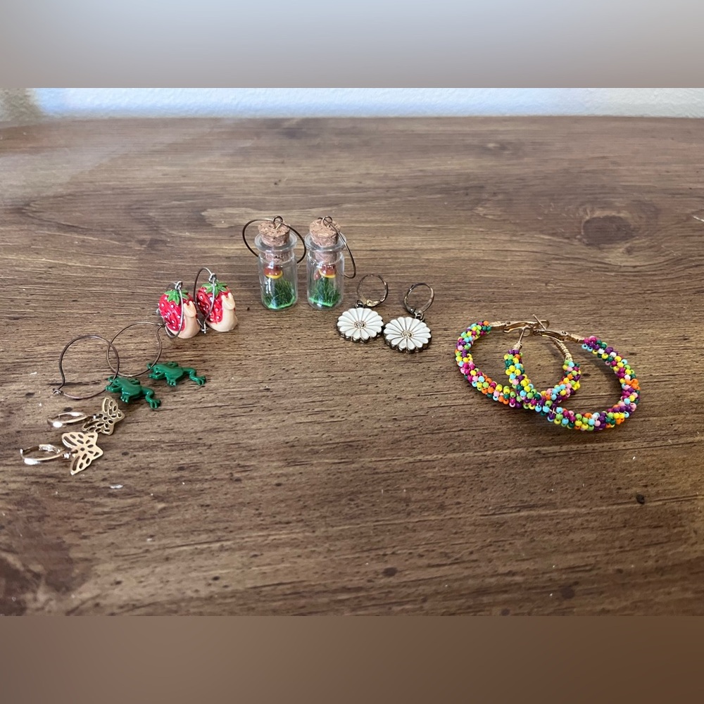 Colorful Earring Set with Beads and Charms